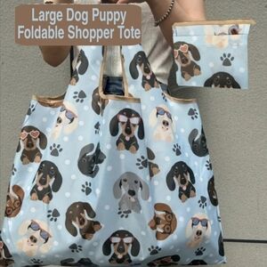 NWT Large Dog puppy 🐕 Shopper, Folding Large bag w matching inner pouch